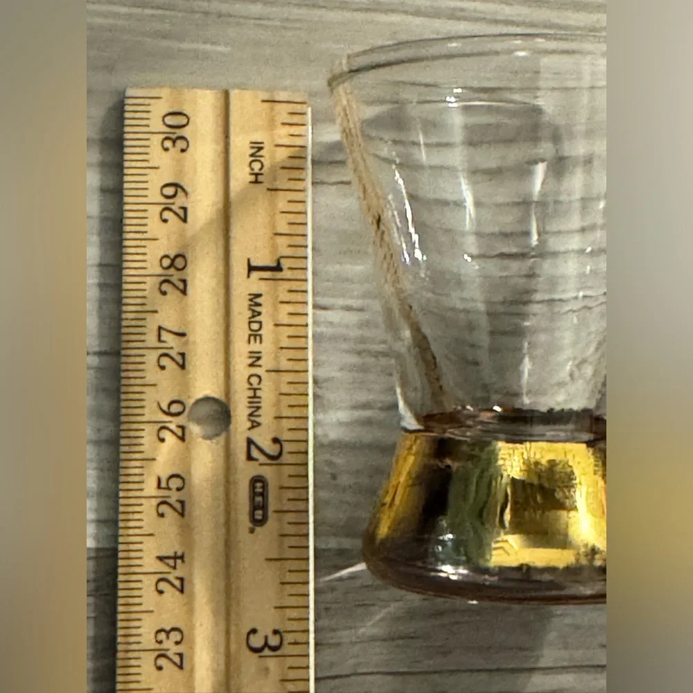 Vintage shot glass. The stem is plated with 22-karat gold.